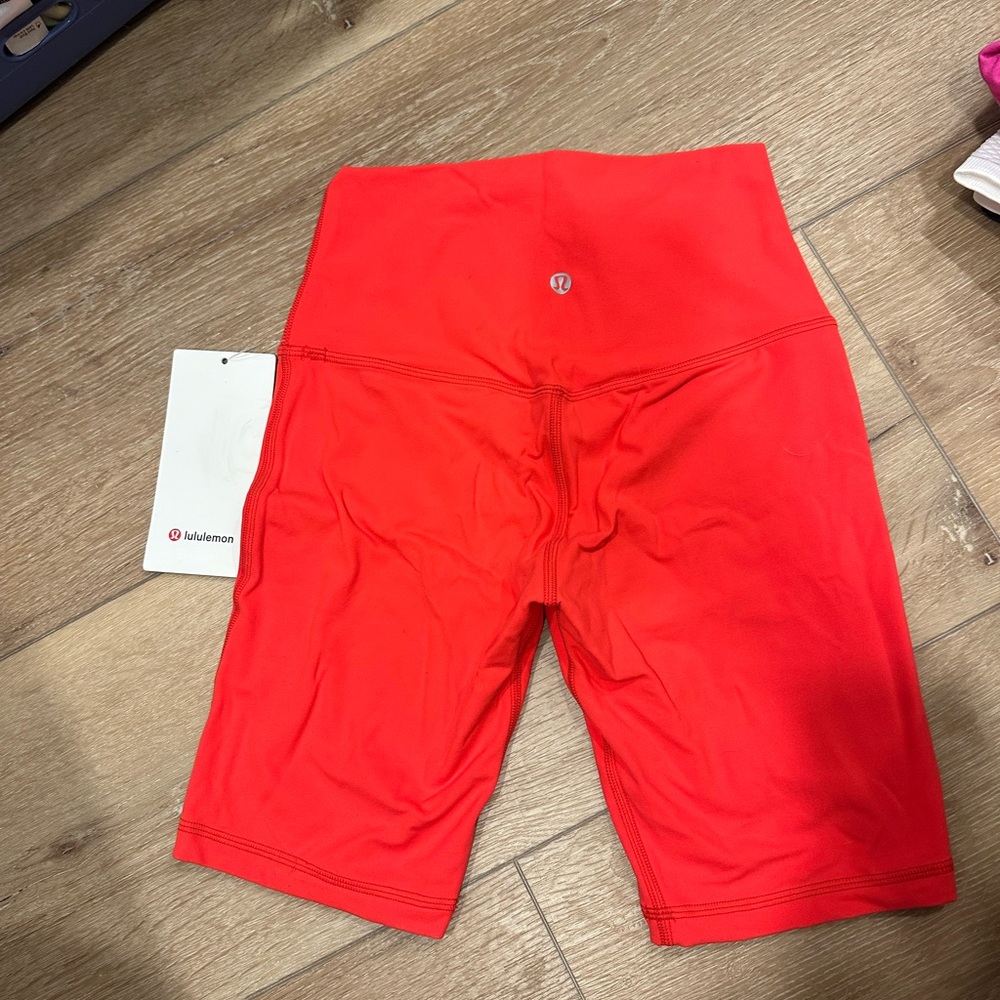 lululemon athletica Women's Biker Red Shorts 8 inch Align